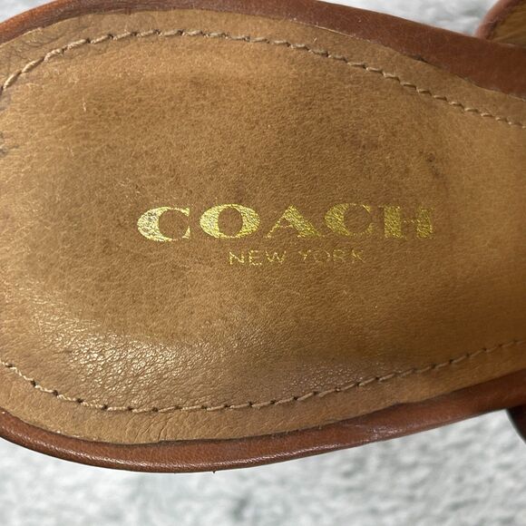 Coach Leanna Soft Milled LHTR Womens Slingback 8.5B Saddle Heeled Sandals A7842 - Picture 13 of 14